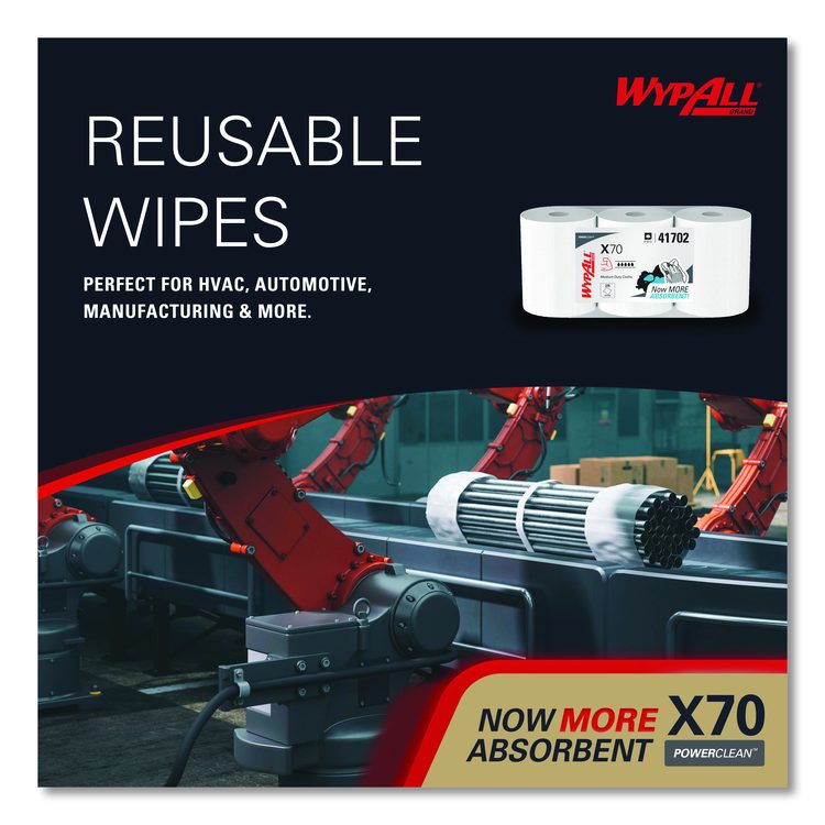 X70 Cloths, Center-Pull, 9.8 x 12.2, White, 275/Roll, 3 Rolls/Carton