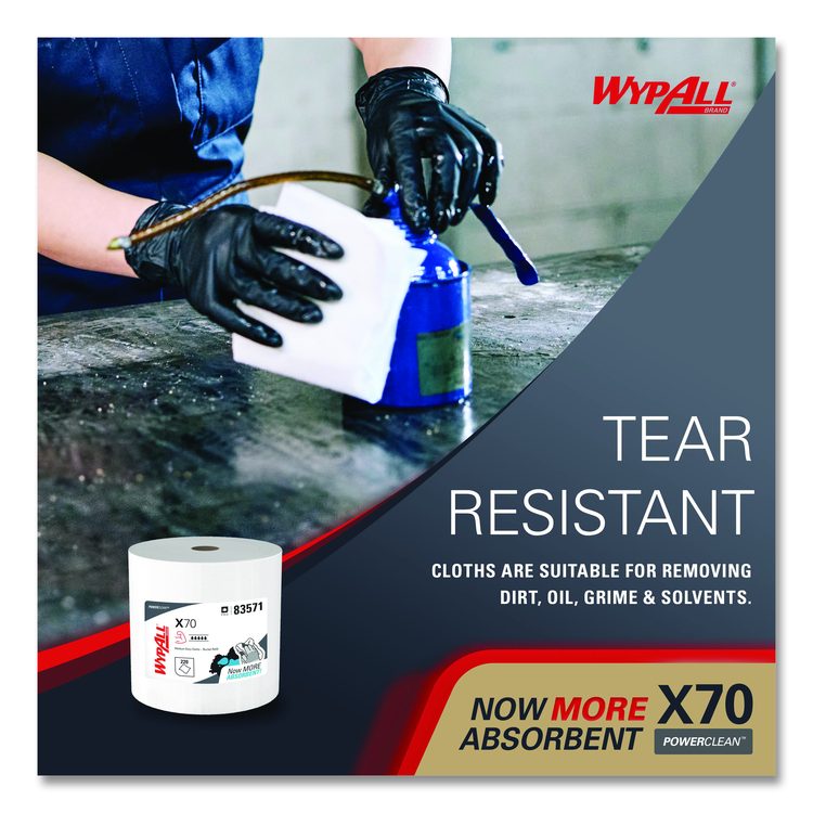 X70 Wipers in a Bucket Refills, No Bucket, 13 x 10, Unscented, White, 220/Rolls, 3 Rolls/Carton