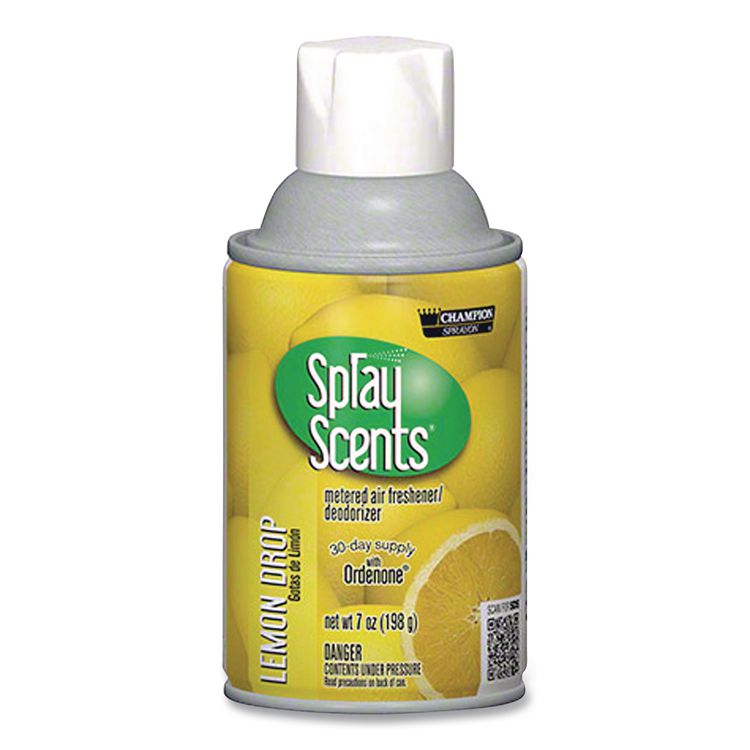 Champion Sprayon SPRAYScents Metered Air Freshener Refill, Lemon, 7 oz Aerosol Spray 12/Carton