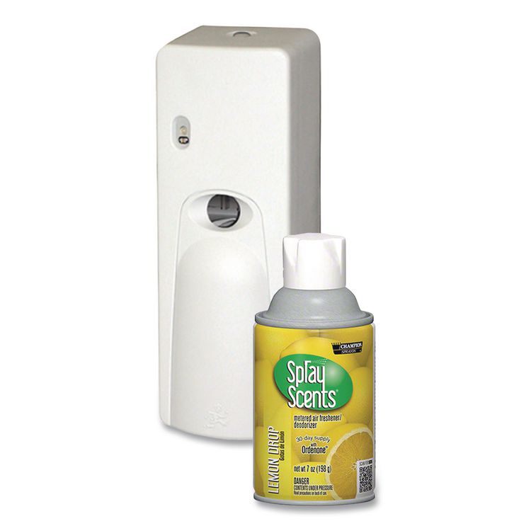 Champion Sprayon SPRAYScents Metered Air Freshener Refill, Lemon, 7 oz Aerosol Spray 12/Carton