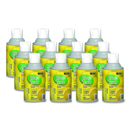 Champion Sprayon SPRAYScents Metered Air Freshener Refill, Lemon, 7 oz Aerosol Spray 12/Carton