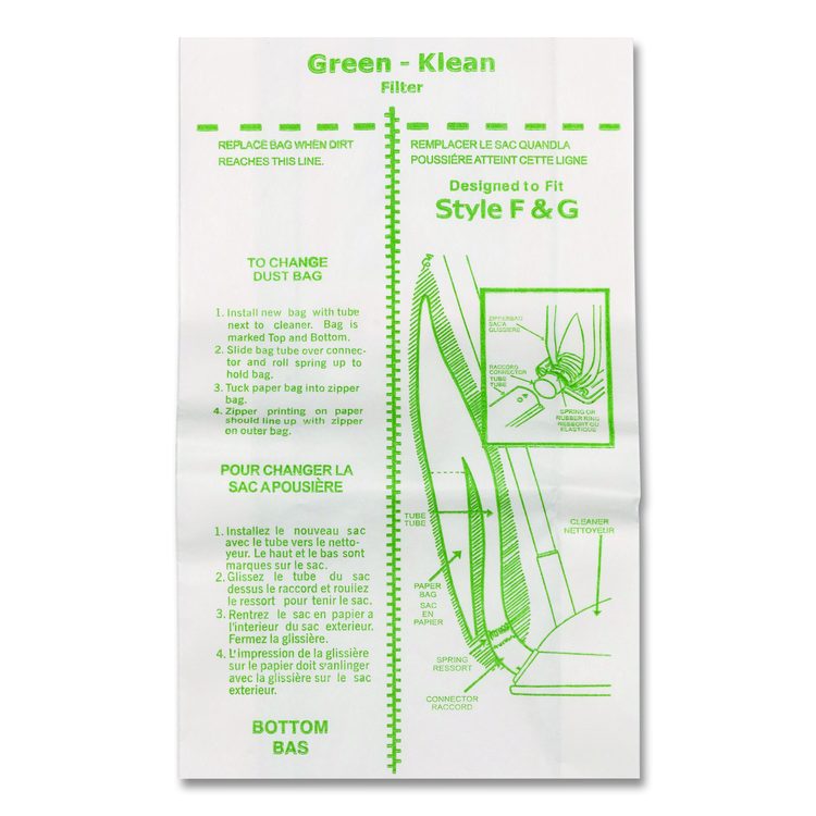 GK-F-and-G-10 Replacement Bag, 10 Bags/Pack, 10 Packs/Carton