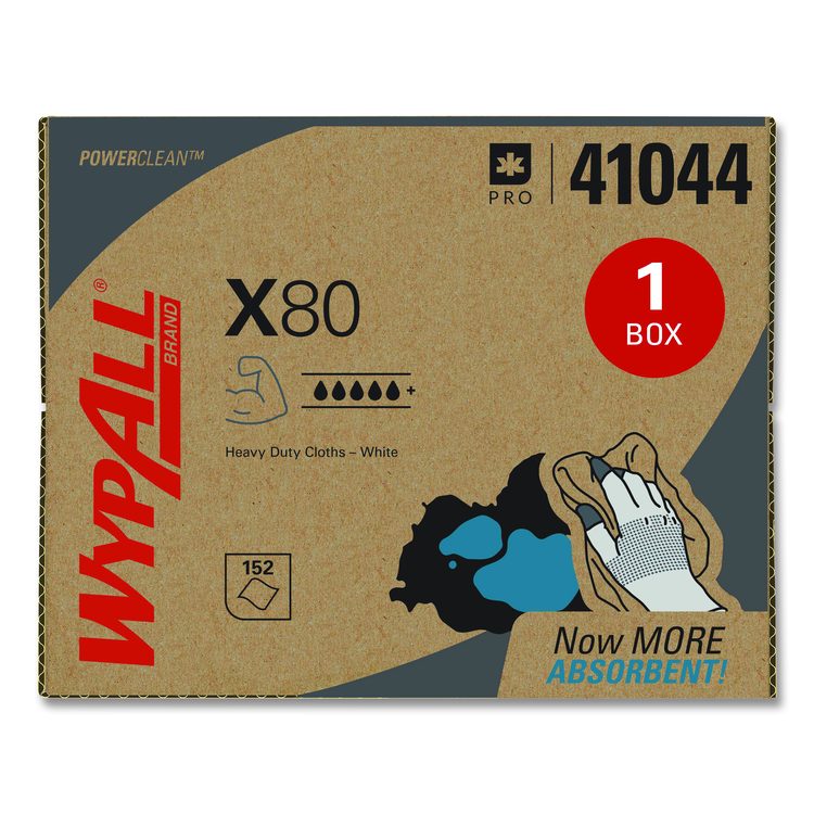 Power Clean X80 Cloths, HYDROKNIT, BRAG Box, 11.1 x 16.8, White, 152/Carton
