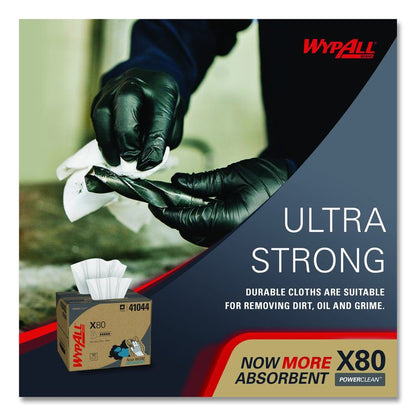 Power Clean X80 Cloths, HYDROKNIT, BRAG Box, 11.1 x 16.8, White, 152/Carton