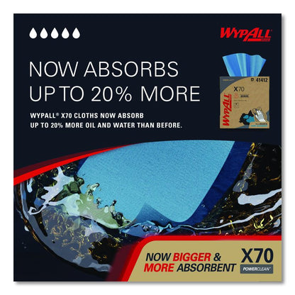X70 Cloths, POP-UP Box, 9.13 x 16.8, Blue, 96/Box, 10 Boxes/Carton