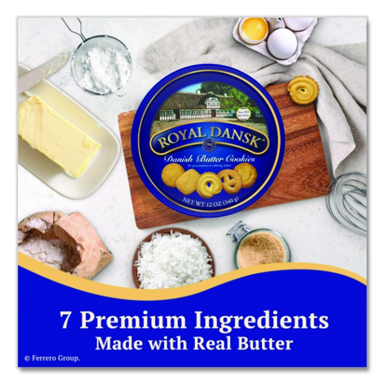 Cookies, Danish Butter, 12 oz Tin