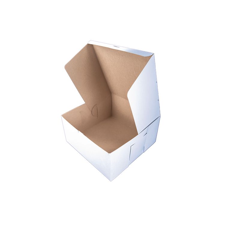 White One-Piece Non-Window Bakery Boxes, 8 x 8 x 5, White, Paper, 100/Carton