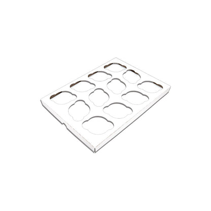 Cupcake Holder Inserts, 12-Cupcake Holder, 9.88 x 13.88 x 0.88, White/Brown, Paper, 200/Carton
