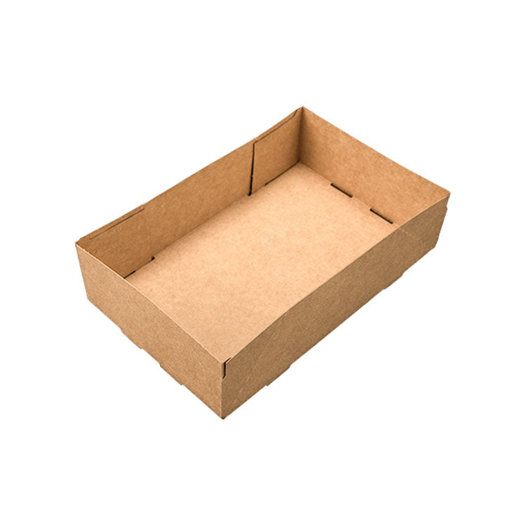 4-Corner Pop-Up Food and Drink Tray, 8.63 x 5.5 x 2.25, Brown, Paper, 500/Carton