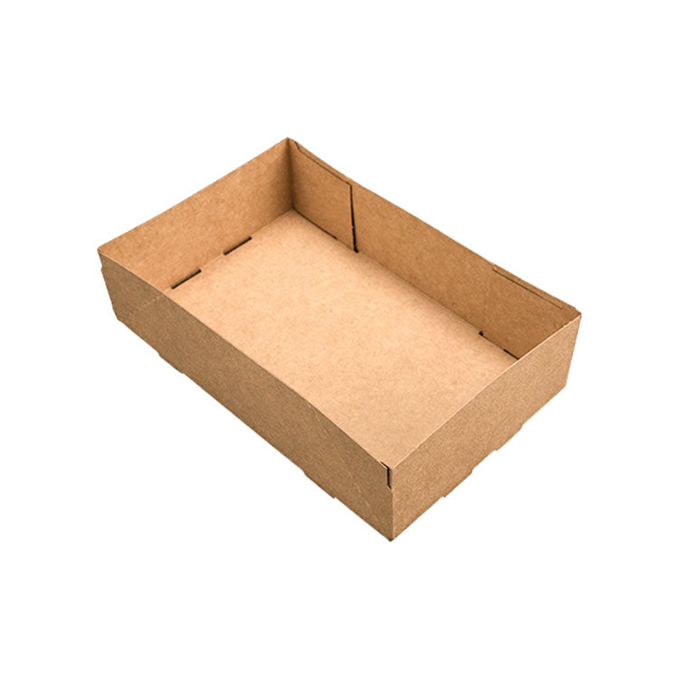 4-Corner Pop-Up Food and Drink Tray, 8.63 x 5.5 x 2.25, Brown, Paper, 500/Carton