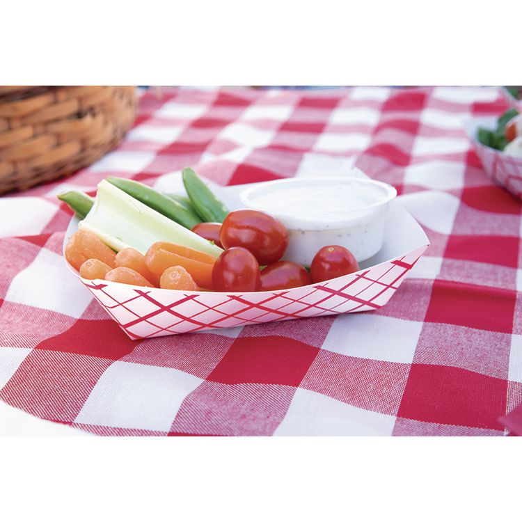 Paper Food Baskets, 0.5 lb Capacity, 4.58 x 3.2 x 1.25, Red/White, Paper, 1,000/Carton