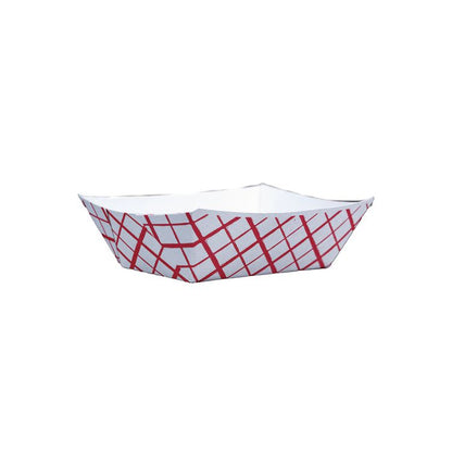 Paper Food Baskets, 2 lb Capacity, Red/White, Paper, 1,000/Carton
