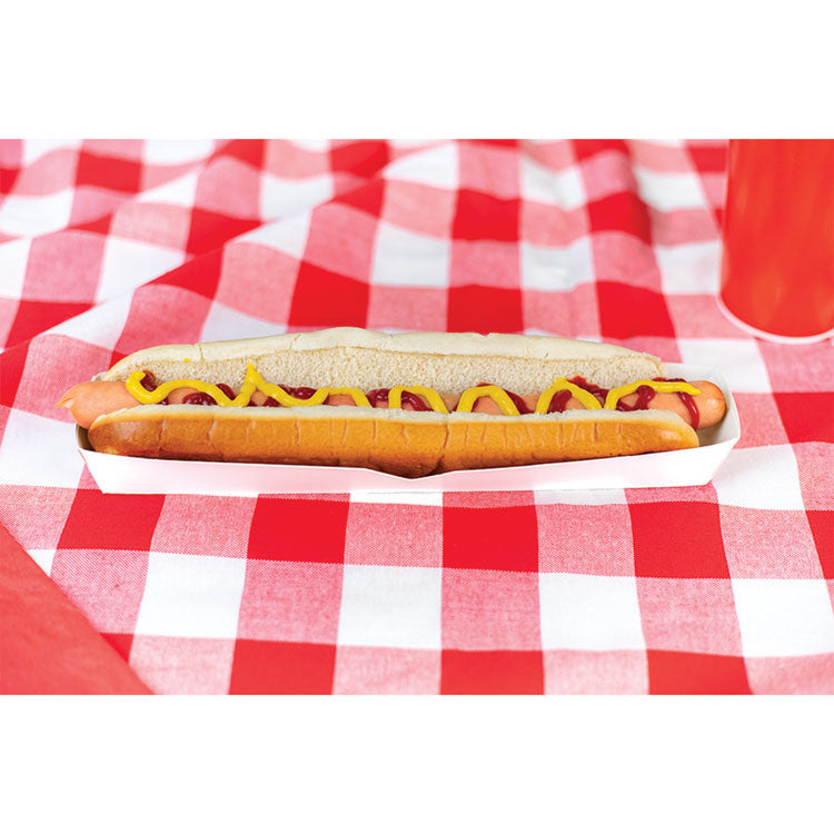 Footlong Hot Dog Tray, 10.25 x 1.5 x 1.25, White, Paper, 500/Carton