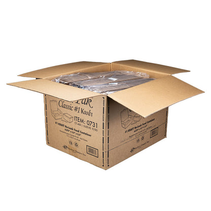 ChampPak Carryout Boxes, #1, 4.38 x 3.5 x 2.5, Brown, Paper, 450/Carton