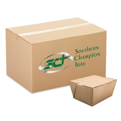 ChampPak Carryout Boxes, #3, 7.75 x 5.5 x 2.5, Brown, Paper, 200/Carton