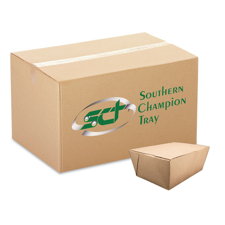 ChampPak Carryout Boxes, #4, 7.75 x 5.5 x 3.5, Brown, Paper, 160/Carton