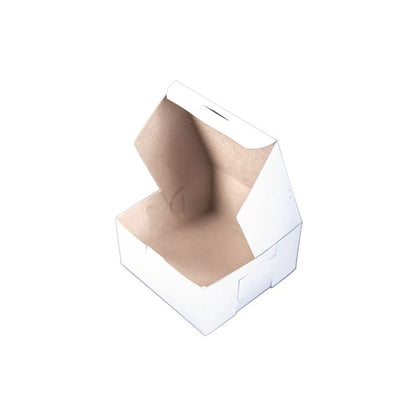 White One-Piece Non-Window Bakery Boxes, 6 x 6 x 3, White, Paper, 250/Carton