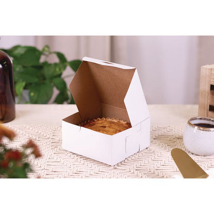 White One-Piece Non-Window Bakery Boxes, 6 x 6 x 3, White, Paper, 250/Carton