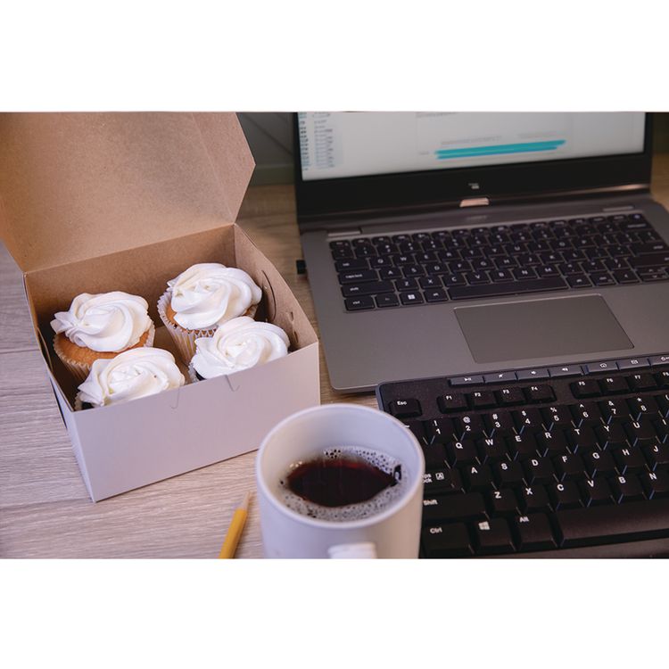 White One-Piece Non-Window Bakery Boxes, 6 x 6 x 3, White, Paper, 250/Carton