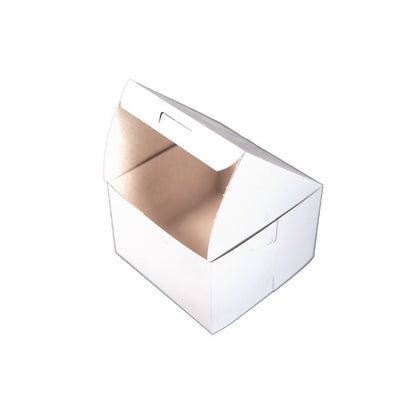 White One-Piece Non-Window Bakery Boxes, 6 x 6 x 4, White, Paper, 250/Bundle