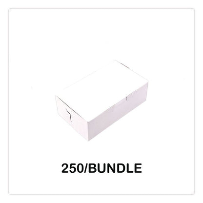 White One-Piece Non-Window Bakery Boxes, 6.25 x 3.75 x 2.13, White, Paper, 250/Bundle