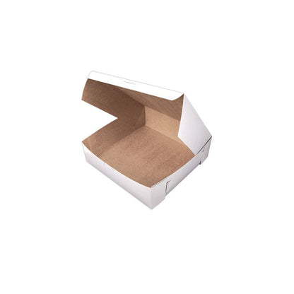 White One-Piece Non-Window Bakery Boxes, 10 x 10 x 3, White, Paper, 200/Carton