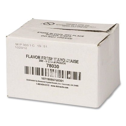 Condiment Packets, Mayonnaise, 0.32 oz Packet, 200/Carton