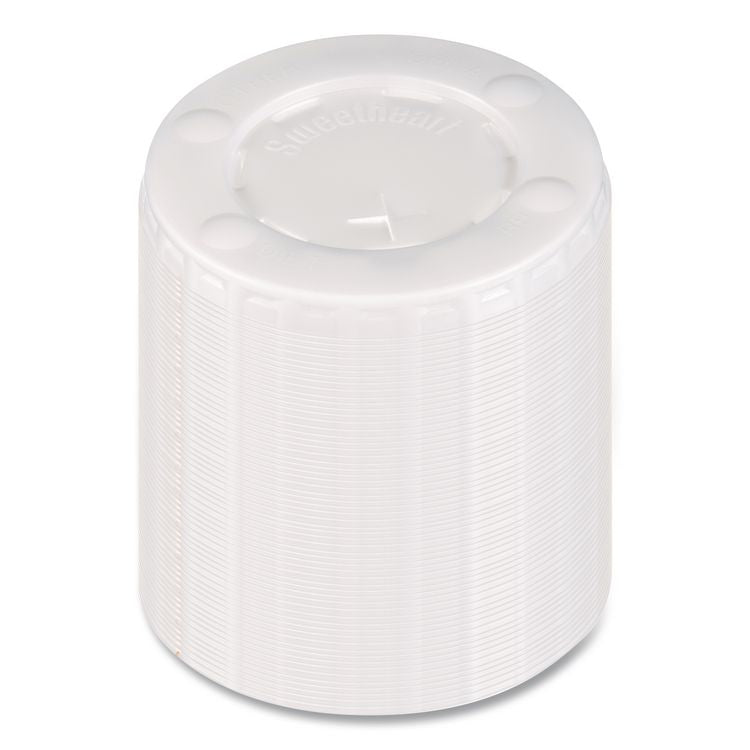 Straw-Slot Cold Cup Lids, Identification Buttons, Fits 10 oz Cold Cups, Plastic, Translucent, 2,000/Carton
