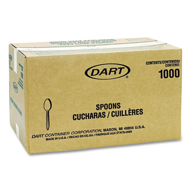 Reliance Mediumweight Cutlery, Individually Wrapped, Spoon, Plastic, White, 1,000/Carton