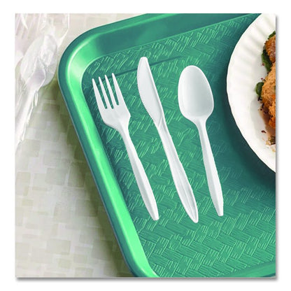 Reliance Mediumweight Cutlery Kit, Fork/Knife/Spoon, Plastic, White, 500/Carton