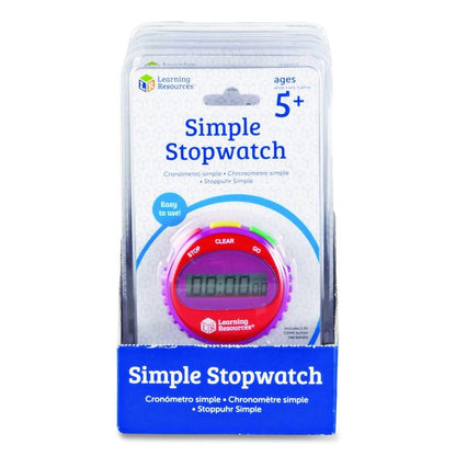 Simple Stopwatch, Accurate to 1/100 Seconds, Randomly Assorted Colors, Black Lanyard, Set of 6