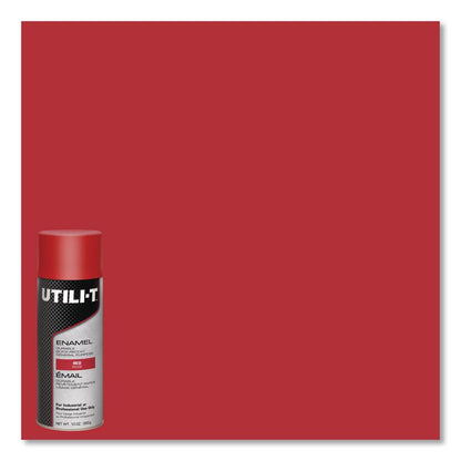 UTILI-T Spray Paint, Red, 10 oz Aerosol Can, 6/Carton