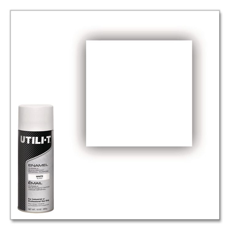UTILI-T Spray Paint, White, 10 oz Aerosol Can, 6/Carton