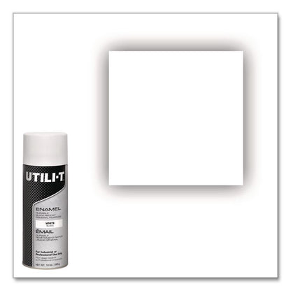 UTILI-T Spray Paint, White, 10 oz Aerosol Can, 6/Carton