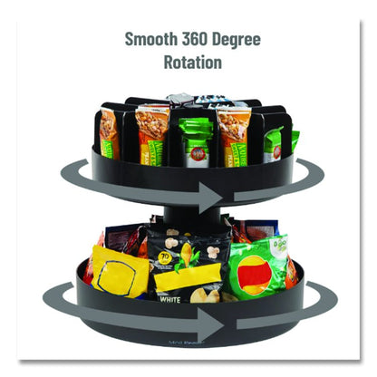 Supreme Lazy Suzan Condiment/Snack Organizer, 2 Compartments, 22.05 x 2.05 x 16.14, Black