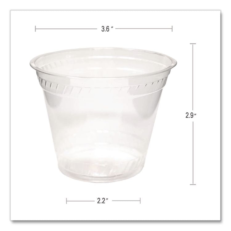 Greenware Cold Drink Cups, Old-Fashioned Cup, 9 oz, Sugarcane, Clear, 50/Sleeve, 20 Sleeves/Carton