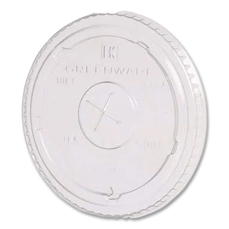 Greenware Cold Drink Lids, Fits 9 oz Old Fashioned Cups/12 oz Squat Cups/20 oz Cups, Plastic, Clear, 1,000/Carton