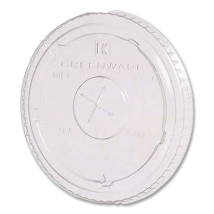 Greenware Cold Drink Lids, Fits 9 oz Old Fashioned Cups/12 oz Squat Cups/20 oz Cups, Plastic, Clear, 1,000/Carton