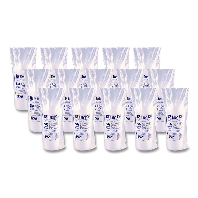 Microwavable Deli Containers, 8 oz, 4.6" Diameter x 1.8" h, Clear, Plastic, 500/Carton