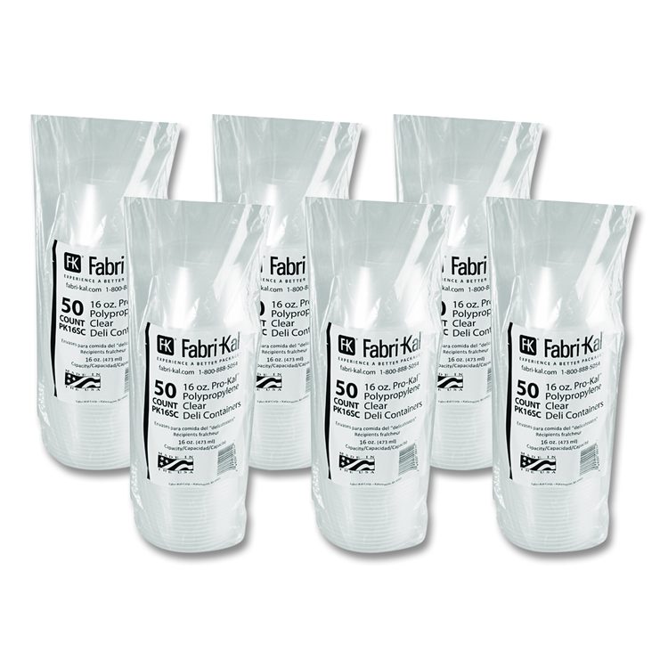 Microwavable Deli Containers, 16 oz, 4.6" Diameter x 3" h, Clear, Plastic, 500/Carton