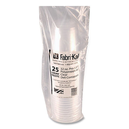 Microwavable Deli Containers, 32 oz, 4.6" Diameter x 5.6" h, Clear, Plastic, 500/Carton