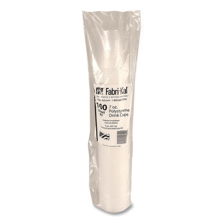 RK Ribbed Cold Drink Cups, 7 oz, Plastic, Clear, 100/Bag, 25 Bags/Carton