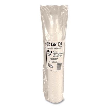 RK Ribbed Cold Drink Cups, 7 oz, Plastic, Clear, 100/Bag, 25 Bags/Carton