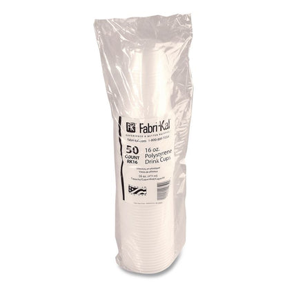 RK Ribbed Cold Drink Cups, 16 oz, Plastic, Translucent, 50/Sleeve, 20 Sleeves/Carton