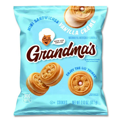 Mini Vanilla Creme Sandwich Cookies, 3.71 oz, 24/Carton