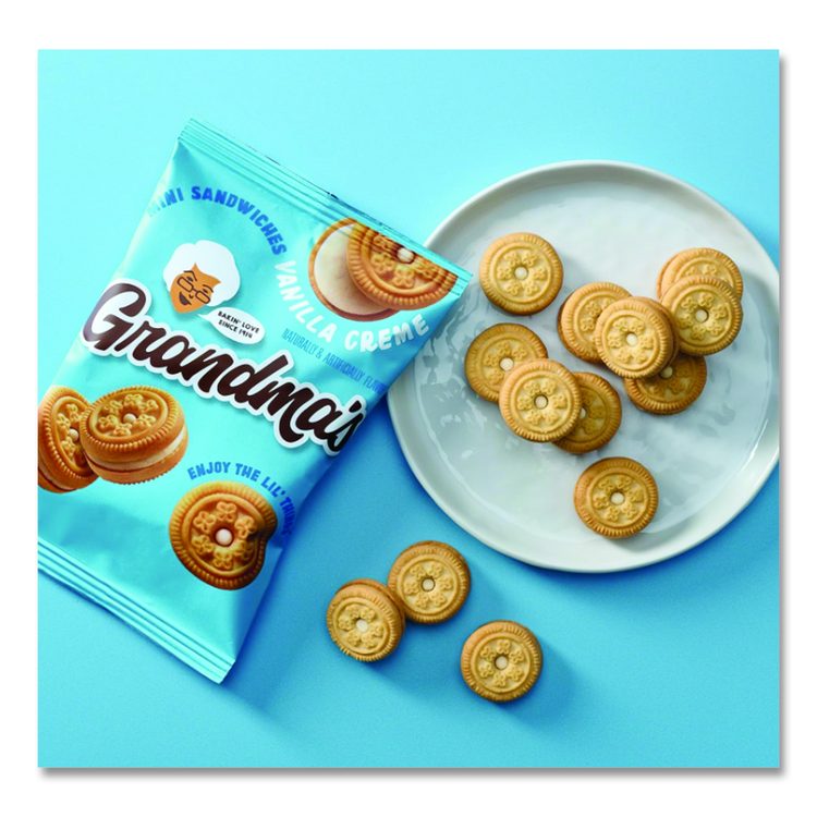 Mini Vanilla Creme Sandwich Cookies, 3.71 oz, 24/Carton