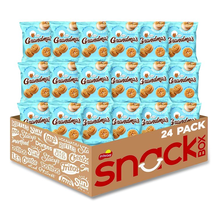 Mini Vanilla Creme Sandwich Cookies, 3.71 oz, 24/Carton