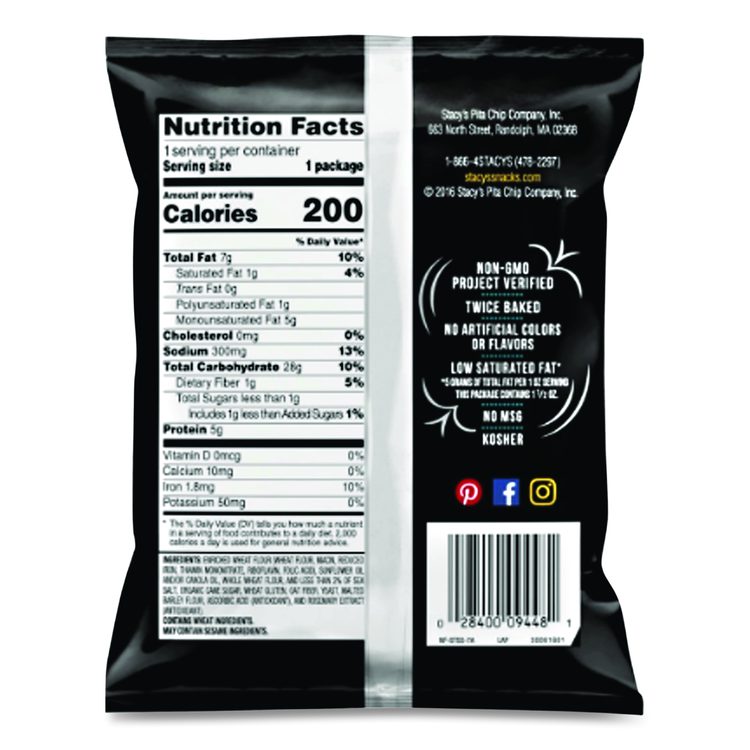 Pita Chips, Original, 1.5 oz Bag, 24/Carton