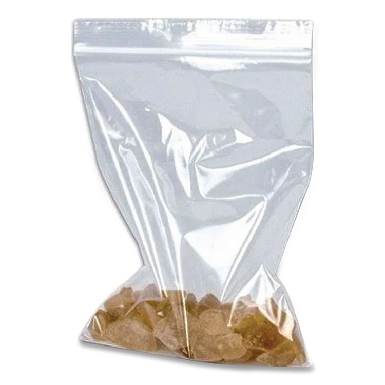 Plastic Zipper Bags, 32 oz, 2 mil, 7" x 8", Clear, 1,000 Bags/Box, 2 Boxes/Carton