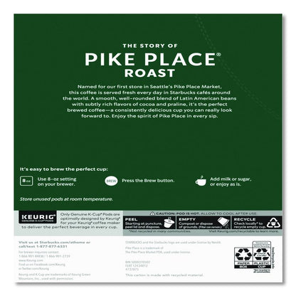Pike Place Coffee K-Cups Pack, 24/Box, 4 Box/Carton